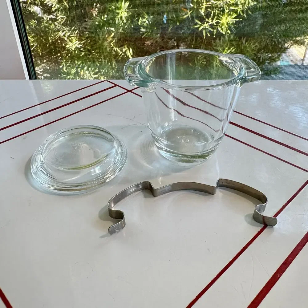 Vintage Sovirel France Glass Jar with Lid and Metal Clip